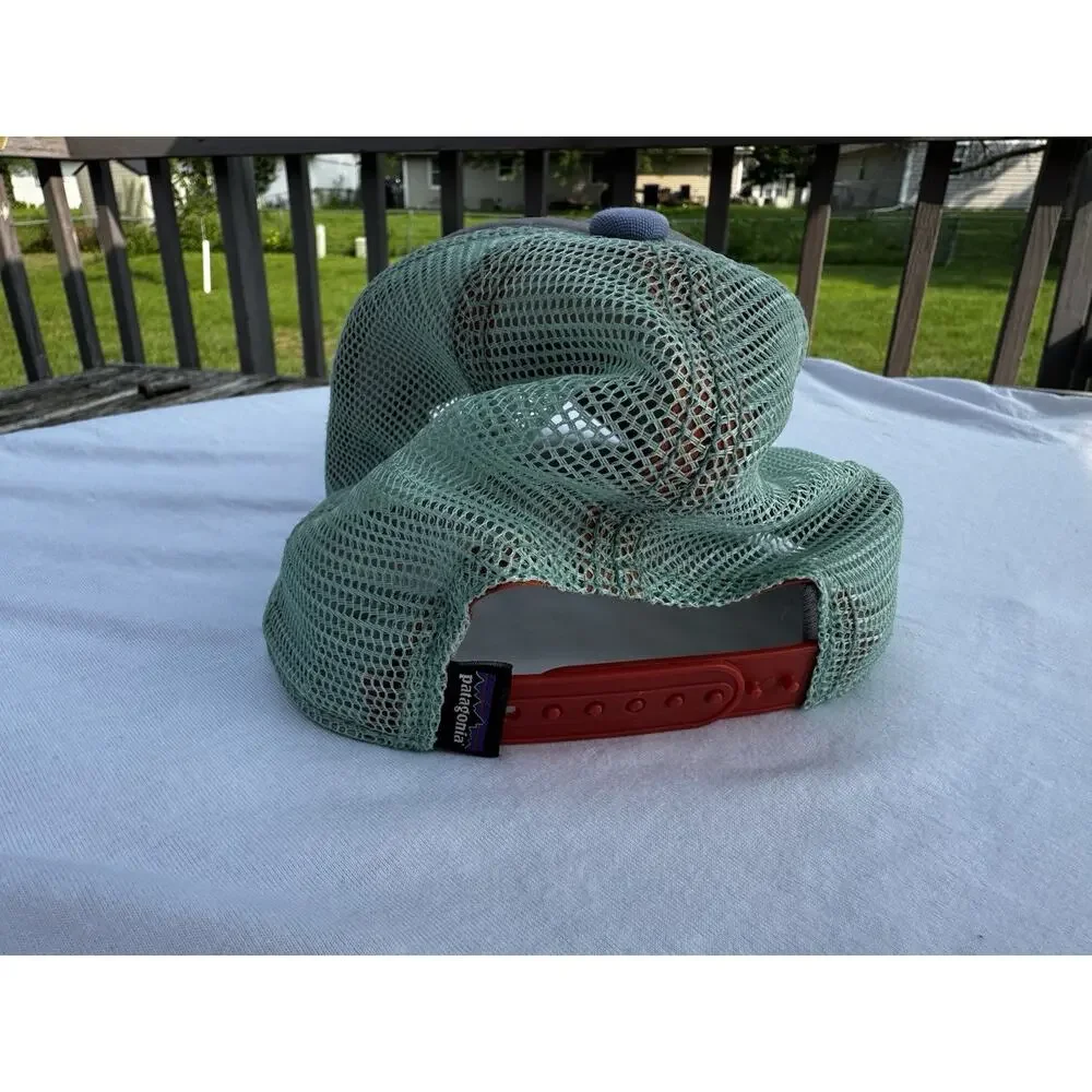 Patagonia Trucker Hat Snapback Mesh Mountain Logo Gray Green YOUTH